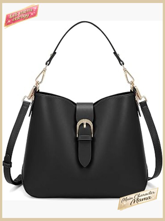 Handbags - Crossbody Bucket Bag Retro Leather Shoulder Handbag Adjustable Strap